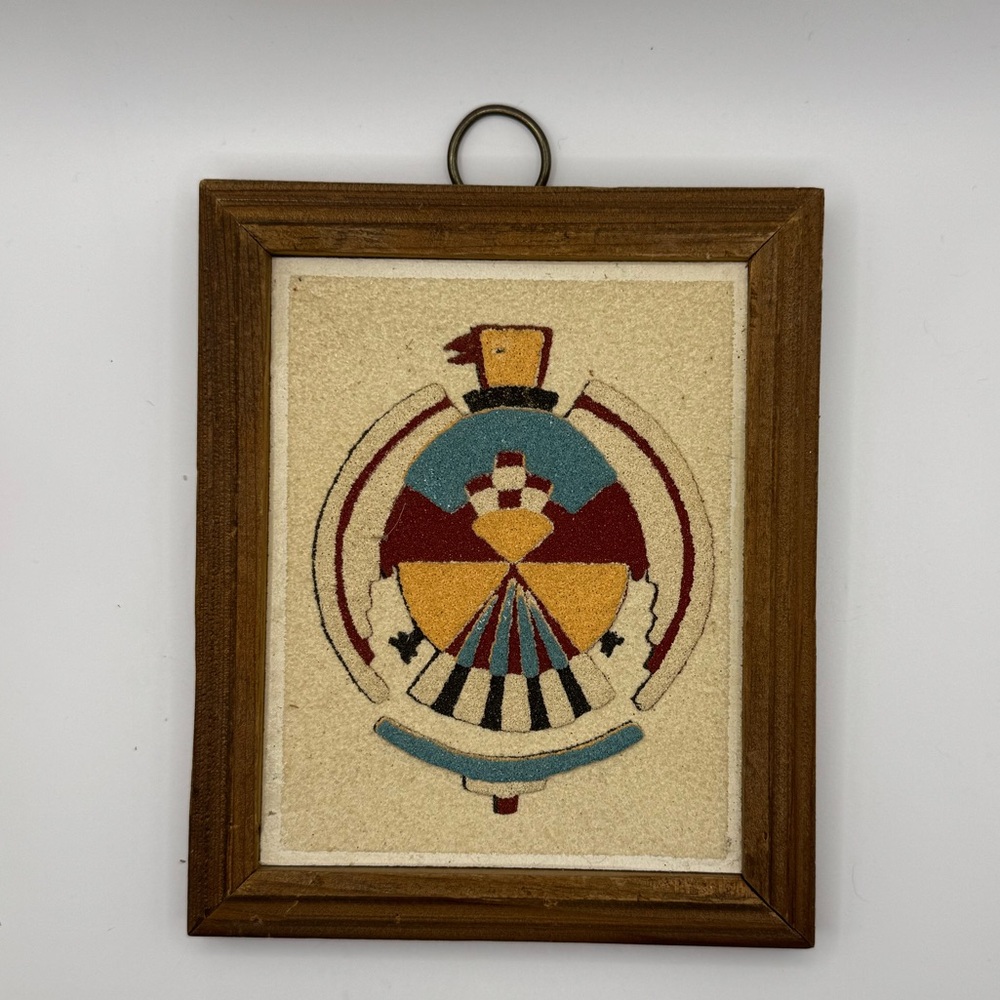 Vintage Framed “The Thunder Bird” Native American Sand Art